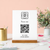Modern QR-code menu | Aangepast contactloos logo Acryl Bord (Huwelijk)
