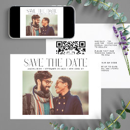 MODERN | QR-code Moderne eenvoudige foto-grens Save The Date