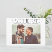 MODERN | QR-code Moderne eenvoudige foto-grens Save The Date (Staand voorkant)