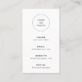 Modern QR Code Photography Visitekaartje (Achterkant)