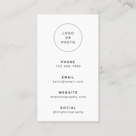 Modern QR Code Photography Visitekaartje (Achterkant)