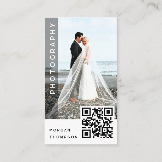 Modern QR Code Photography Visitekaartje (Voorkant)