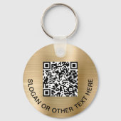 Modern QR-code - Promotioneel goud Sleutelhanger (Achterkant)