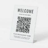 Modern QR-code restaurant menu tafelmodel Reclamebord Met Voetstuk (Voorkant)