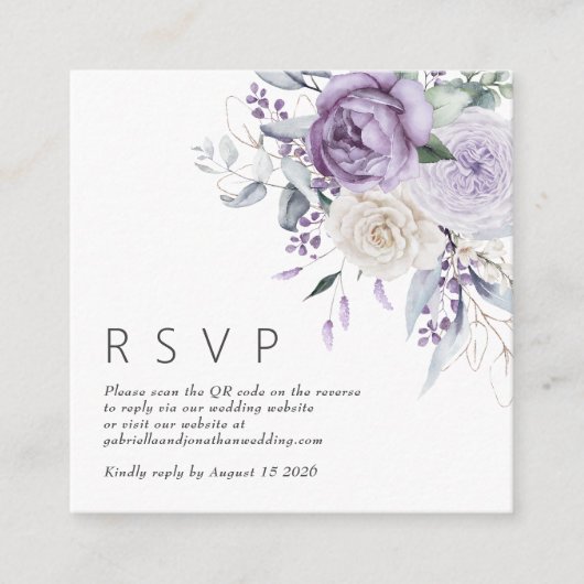 Modern QR Code Rust Terracotta Floral Wedding RSVP Informatiekaartje (Voorkant)