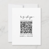 Modern QR-code scanbaar huwelijksreactie RSVP Kaart (Voorkant)