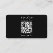 Modern QR-code scanbaar huwelijksreactie RSVP Visitekaartje (Voorkant)