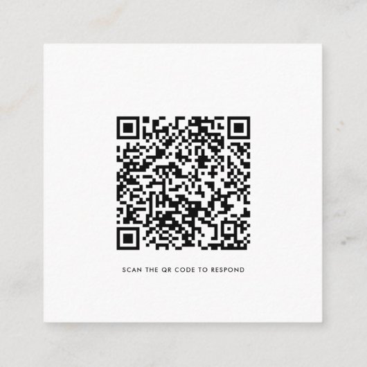 Modern QR Code Script Wedding RSVP Informatiekaartje (Achterkant)