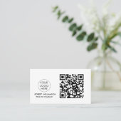 Modern QR Code Visitekaartje met aangepaste Logo (Staand voorkant)