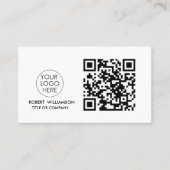 Modern QR Code Visitekaartje met aangepaste Logo (Voorkant)