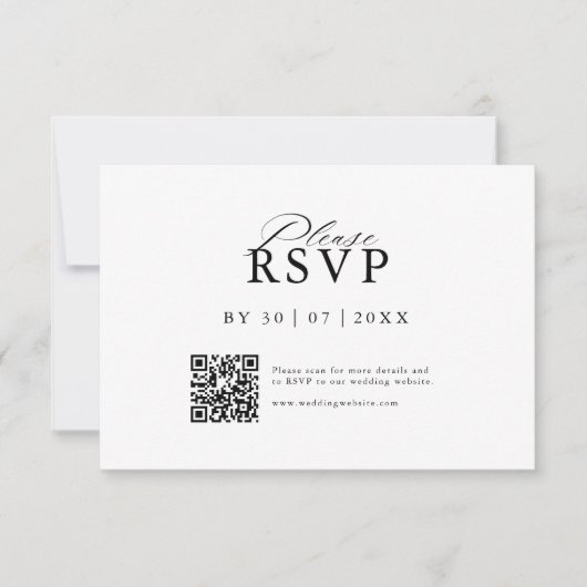 Modern QR Code Website RSVP Card Save The Date (Voorkant)