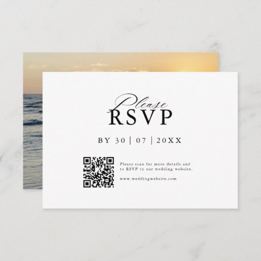 Modern QR Code Website RSVP Card Save The Date (Voorkant / Achterkant)