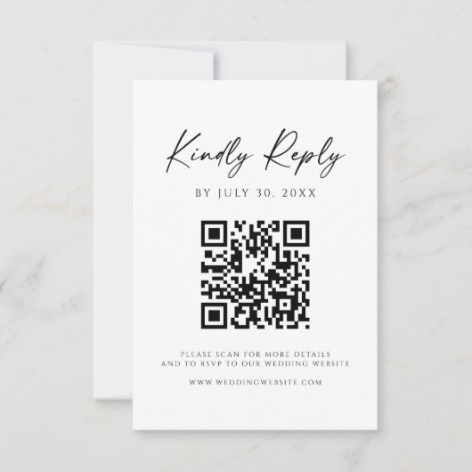 Modern QR Code Website RSVP Card Save The Date (Voorkant)