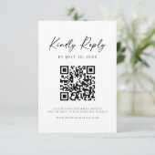 Modern QR Code Website RSVP Card Save The Date (Staand voorkant)