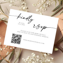 Modern QR Code Website RSVP Card