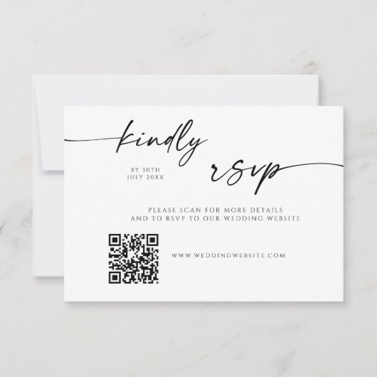 Modern QR Code Website RSVP Card Save The Date (Voorkant)