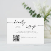 Modern QR Code Website RSVP Card Save The Date (Staand voorkant)