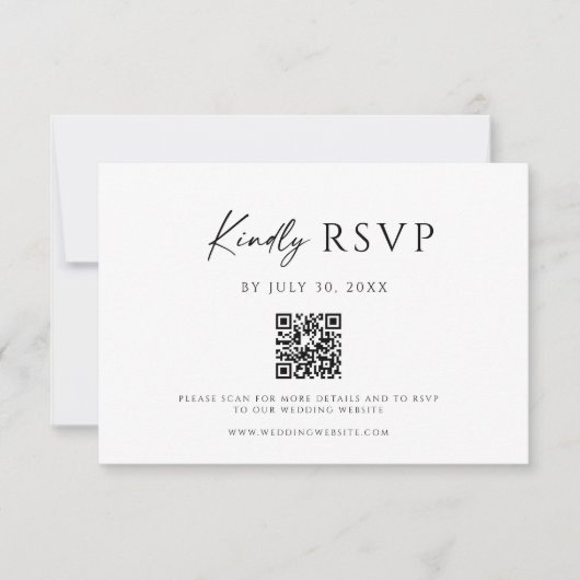 Modern QR Code Website RSVP Card Save The Date (Voorkant)