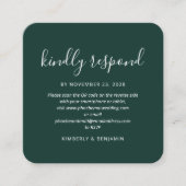 Modern QR Code Wedding Response RSVP Card Vierkante Visitekaartje (Voorkant)