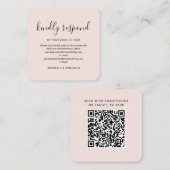 Modern QR Code Wedding RSVP Card Notitiekaartje (Voorkant / Achterkant)