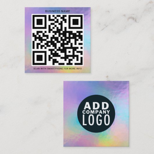 Modern QR-code zakelijk logo Vierkante Visitekaartje (Voorkant / Achterkant)