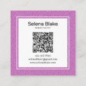 Modern QR-codeontwerp – elegant en minimalistisch Vierkante Visitekaartje (Achterkant)