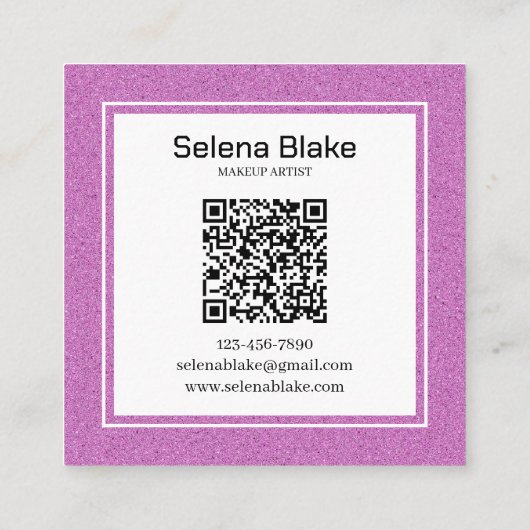 Modern QR-codeontwerp – elegant en minimalistisch Vierkante Visitekaartje (Achterkant)