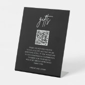 Modern QR Gift Registry Honeymoon Weddenschap Reclamebord Met Voetstuk (Voorkant)