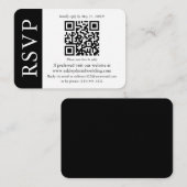 Modern QR Wedding RSVP Black en White Informatiekaartje (Voorkant / Achterkant)