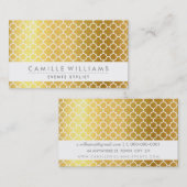 MODERN QUATREFOIL MAROKKAANSE patroongouden folie Visitekaartje (Voorkant / Achterkant)