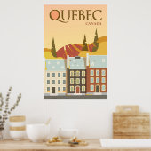 Modern Quebec Canada Travel Poster (Keuken)