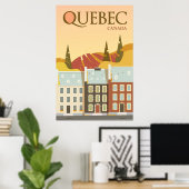 Modern Quebec Canada Travel Poster (Thuiskantoor)