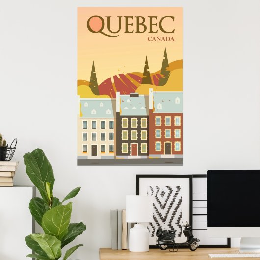 Modern Quebec Canada Travel Poster (Thuiskantoor)