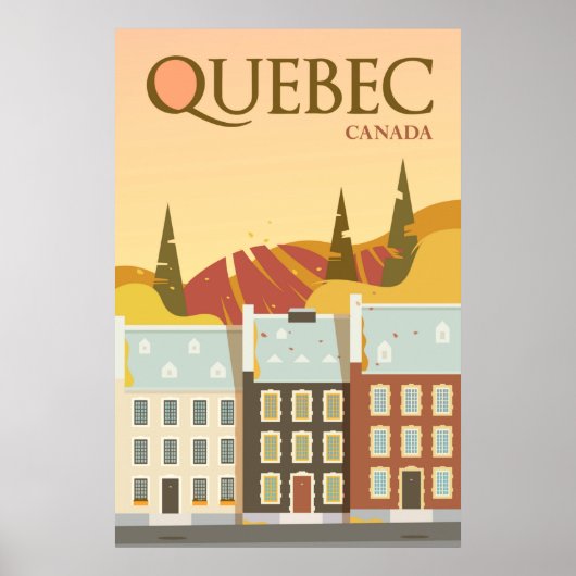 Modern Quebec Canada Travel Poster (Voorkant)