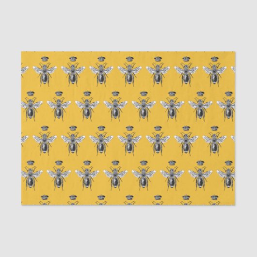 Modern Queen Bee Crown Yellow Tissuepapier (Voorkant)