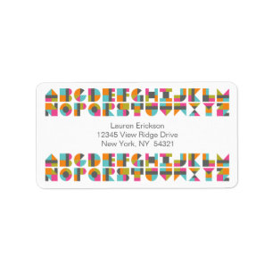 Modern Quilt Block Love Adresetiketten Etiket
