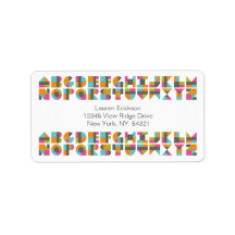 Modern Quiltblok Liefdesbrieven Adresetiketten