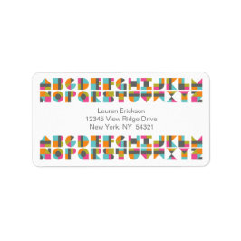 Modern Quiltblok Liefdesbrieven Adresetiketten Etiket