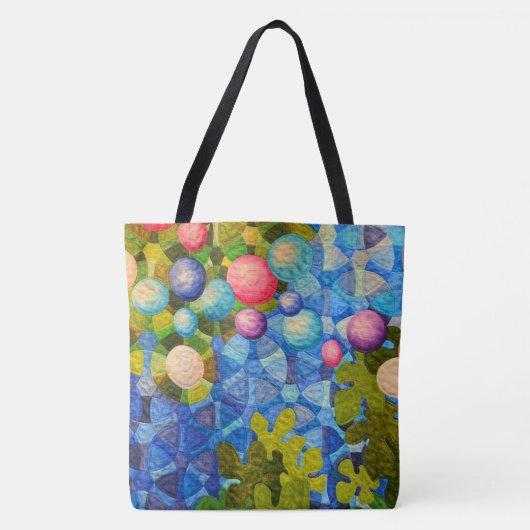 modern quiltpatroon tote bag (Voorkant)
