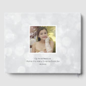 Modern Quinceanera Birthday Silver Bokeh Foto Gastenboek (Achterkant)