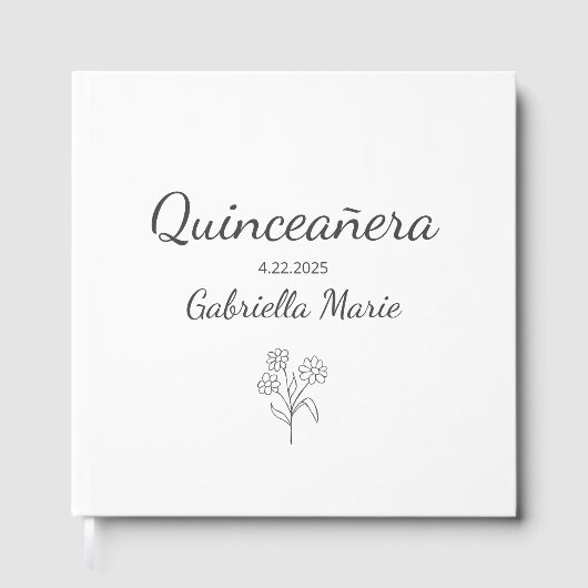 Modern Quinceañera Elegant 15e verjaardagsfeest Gastenboek (Voorkant)