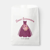 Modern Quinceañera Glitter Gown Bedankzakje (Voorkant)