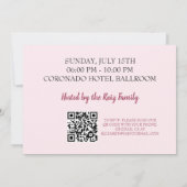 Modern Quinceañera Glitter Gown QR Code Uitnodigin Save The Date (Achterkant)