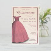 Modern Quinceañera mis kweepeer Uitnodiging (Staand voorkant)
