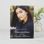 Modern Quinceanera Photo Gold en Black Kaart (Staand voorkant)
