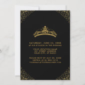 Modern Quinceanera Photo Gold Glitter Black Kaart (Achterkant)