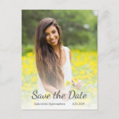 Modern Quinceañera Photo Save the Date Briefkaart (Voorkant)