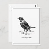 Modern Quirky Fun Black Bird Briefkaart (Voorkant / Achterkant)