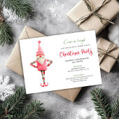 Modern Quirky Pink Santa Christmas Celebration  Kaart