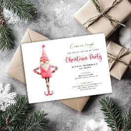 Modern Quirky Pink Santa Christmas Celebration  Kaart